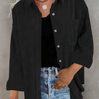 Corduroy overshirt met doorknoopsluiting en borstzak