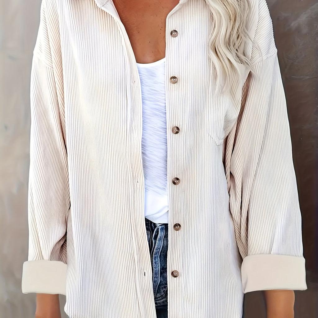 Corduroy overshirt met doorknoopsluiting en borstzak