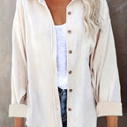 Corduroy overshirt met doorknoopsluiting en borstzak