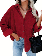 Corduroy overshirt met doorknoopsluiting en borstzak