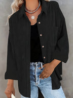 Corduroy overshirt met doorknoopsluiting en borstzak