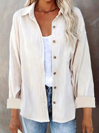 Corduroy overshirt met doorknoopsluiting en borstzak
