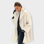 Oversized Gabardine Coat with Two Side Pockets for Winter
