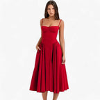 Sleeveless Midi Dress with a Shaping Corset Bodice