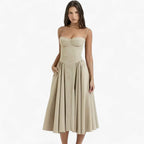 Sleeveless Midi Dress with a Shaping Corset Bodice