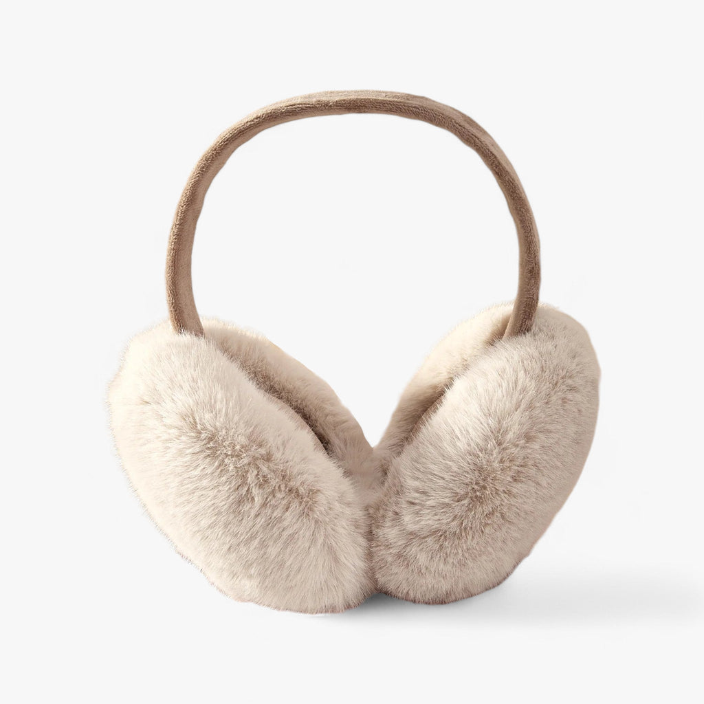 Foldable Faux Fur Ear Muffs with a Soft Fleece Feel