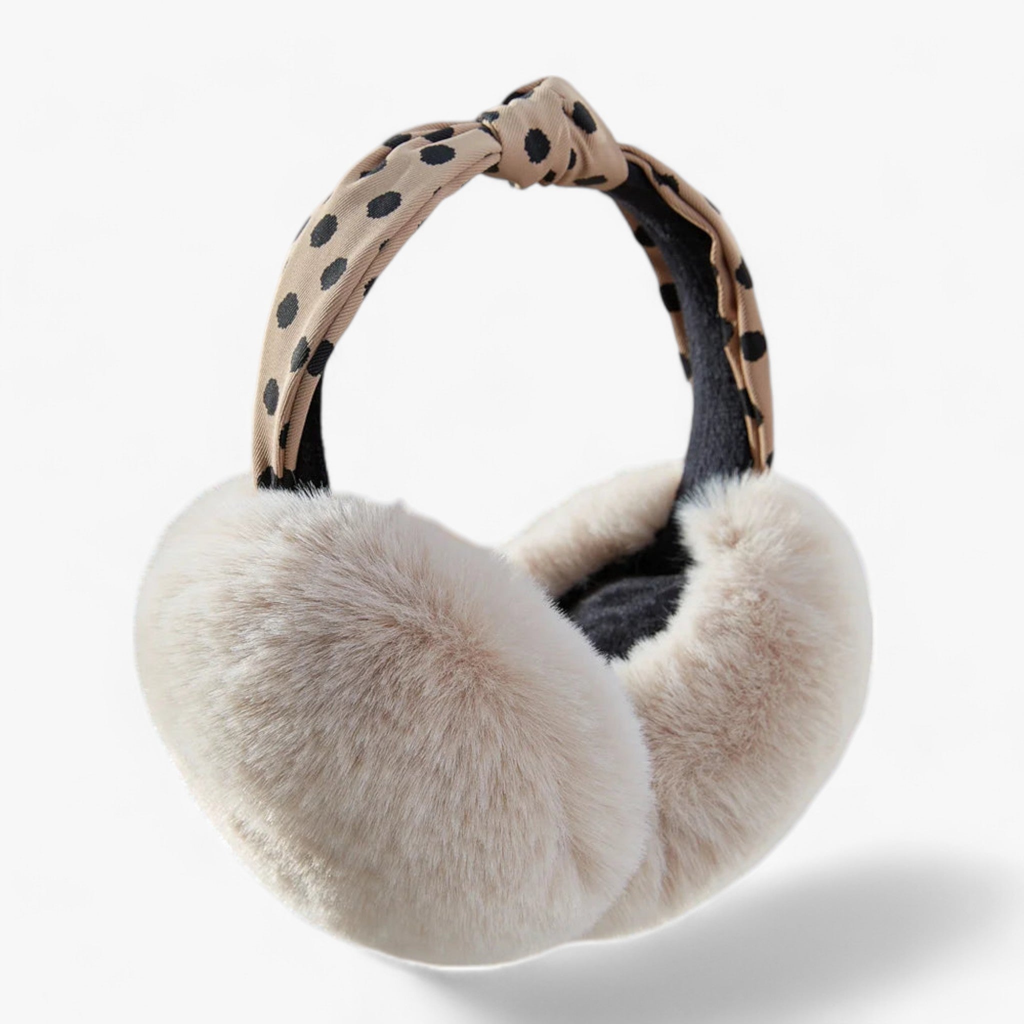 Foldable Faux Fur Ear Muffs with a Soft Fleece Feel