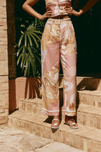 High-waist enkelbroek met artistieke all-over print