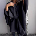 Longline Open-Front Cardigan with Dropped Batwing Sleeves