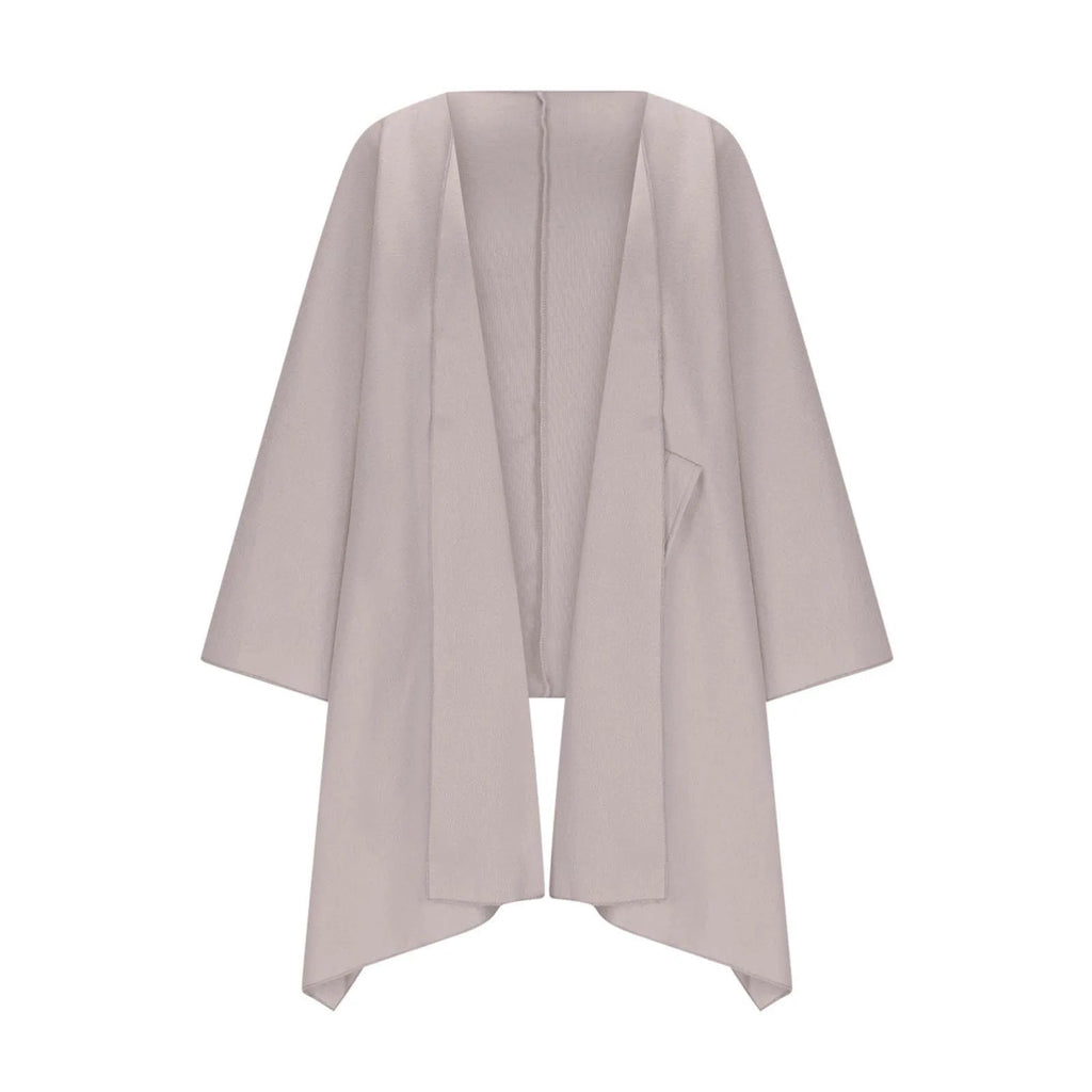 Longline Open-Front Cardigan with Dropped Batwing Sleeves