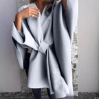 Longline Open-Front Cardigan with Dropped Batwing Sleeves