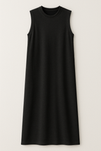 Long Summer Dress with a Side Slit and Working Pockets