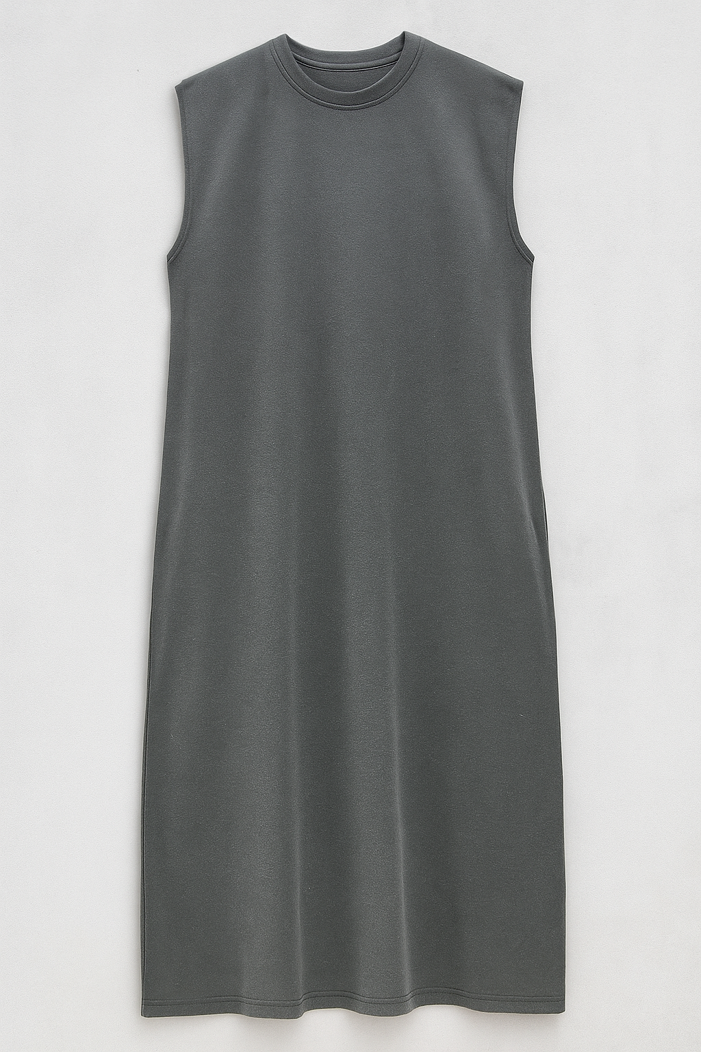 Long Summer Dress with a Side Slit and Working Pockets