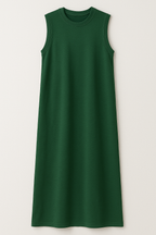Long Summer Dress with a Side Slit and Working Pockets