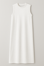 Long Summer Dress with a Side Slit and Working Pockets