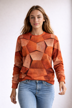 Top met lange mouwen, geometrische print en lichte stof