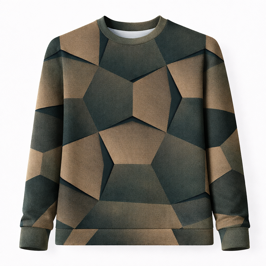 Top met lange mouwen, geometrische print en lichte stof