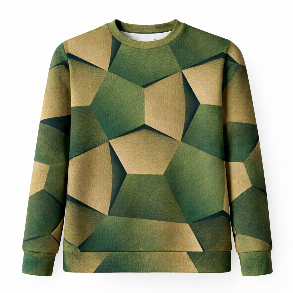 Top met lange mouwen, geometrische print en lichte stof