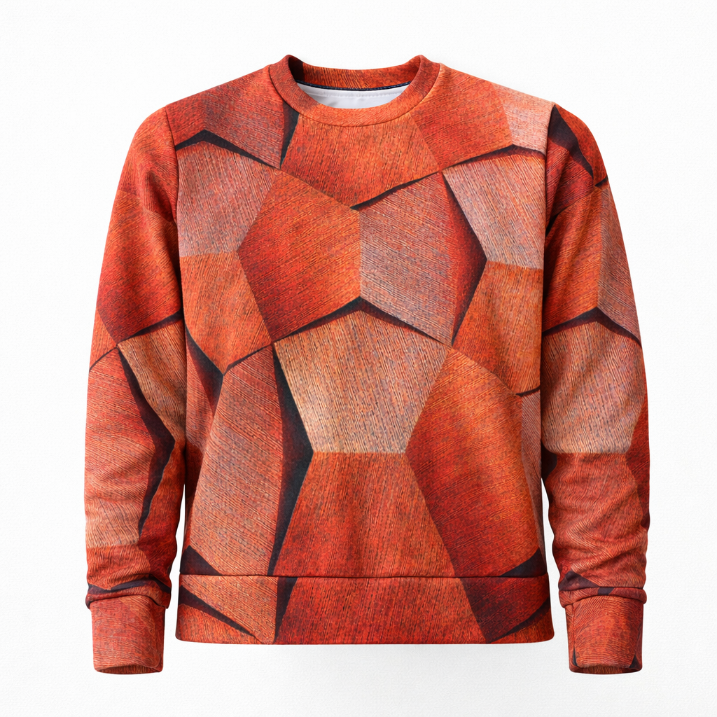 Top met lange mouwen, geometrische print en lichte stof