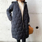 Hooded Winter Parka with Argyle Pattern and Front Pockets