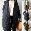 Hooded Winter Parka with Argyle Pattern and Front Pockets