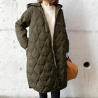 Hooded Winter Parka with Argyle Pattern and Front Pockets
