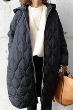 Hooded Winter Parka with Argyle Pattern and Front Pockets
