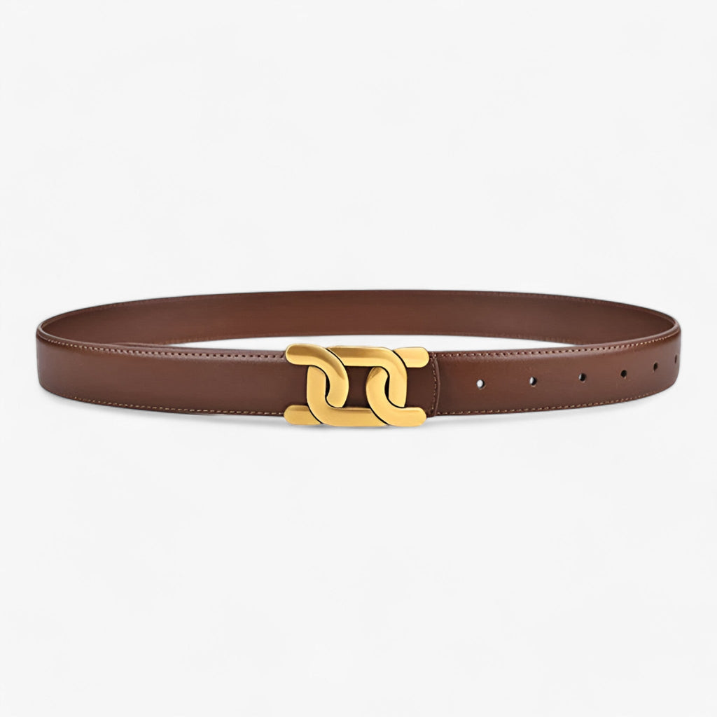 Retro Style Belt with Aluminium Buckle in a Slim 3cm Width