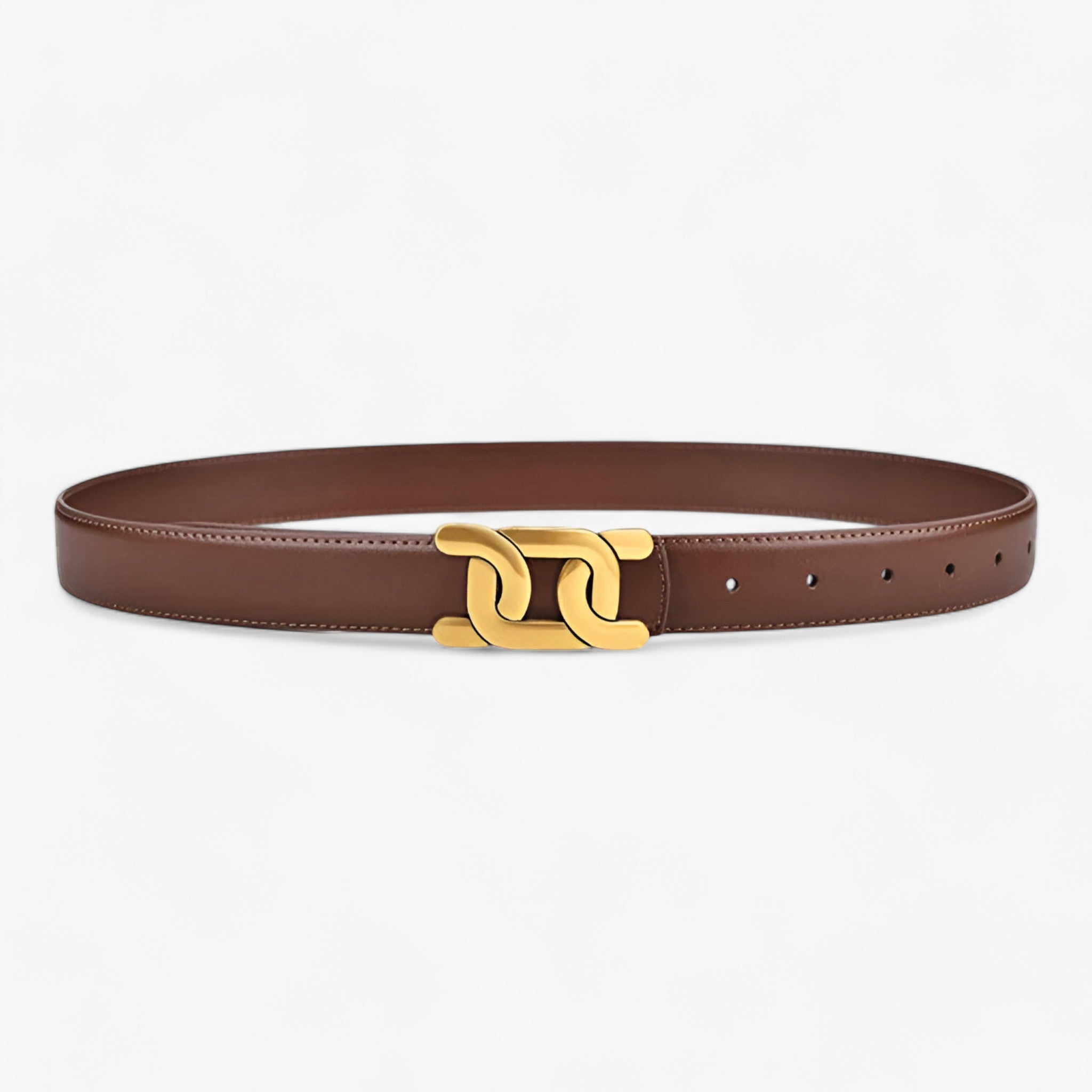 Retro Style Belt with Aluminium Buckle in a Slim 3cm Width