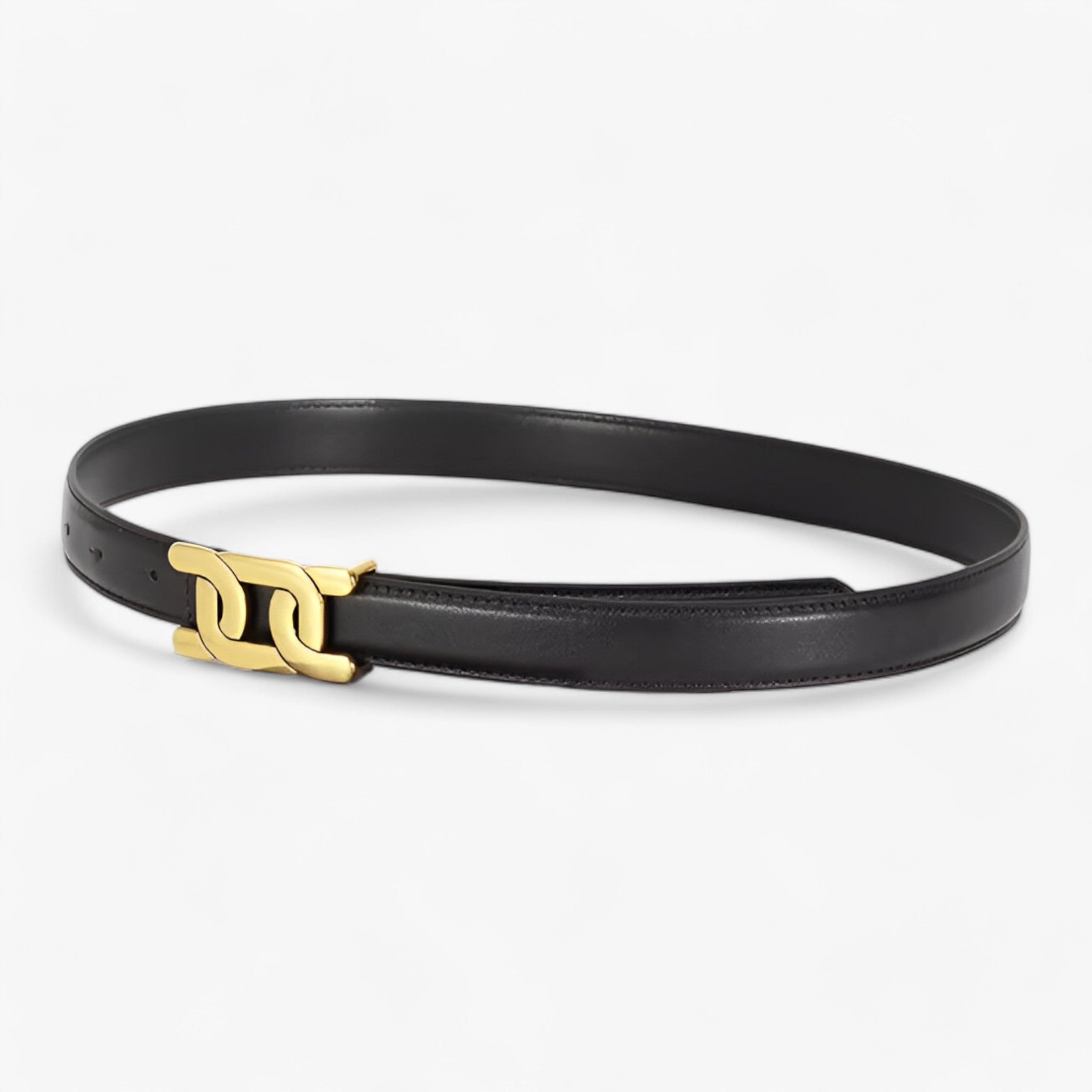 Retro Style Belt with Aluminium Buckle in a Slim 3cm Width