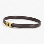 Retro Style Belt with Aluminium Buckle in a Slim 3cm Width