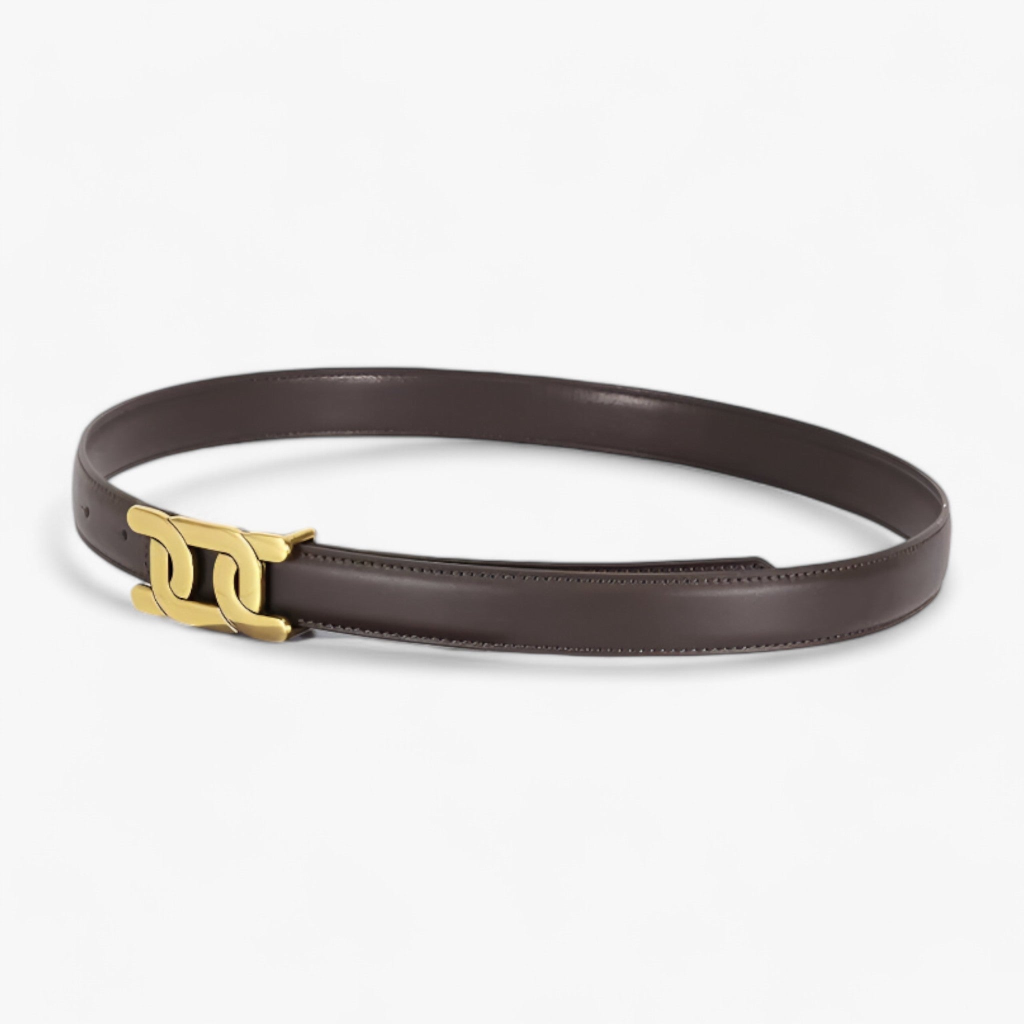 Retro Style Belt with Aluminium Buckle in a Slim 3cm Width