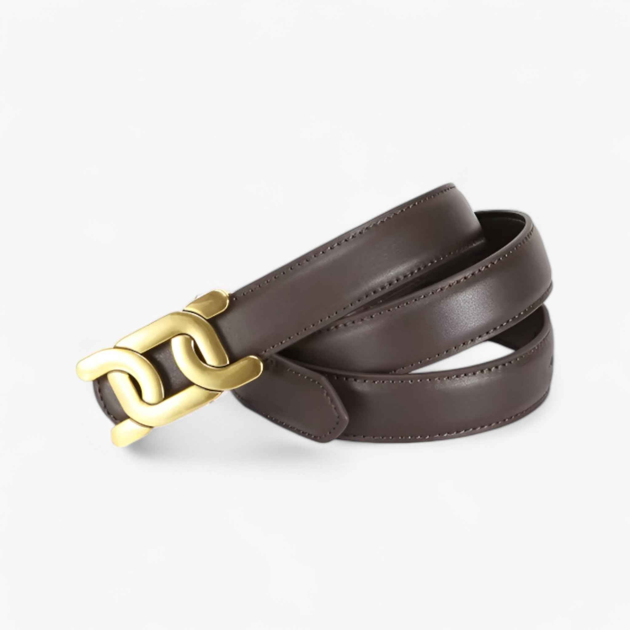 Retro Style Belt with Aluminium Buckle in a Slim 3cm Width