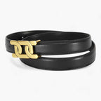 Retro Style Belt with Aluminium Buckle in a Slim 3cm Width