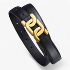 Retro Style Belt with Aluminium Buckle in a Slim 3cm Width