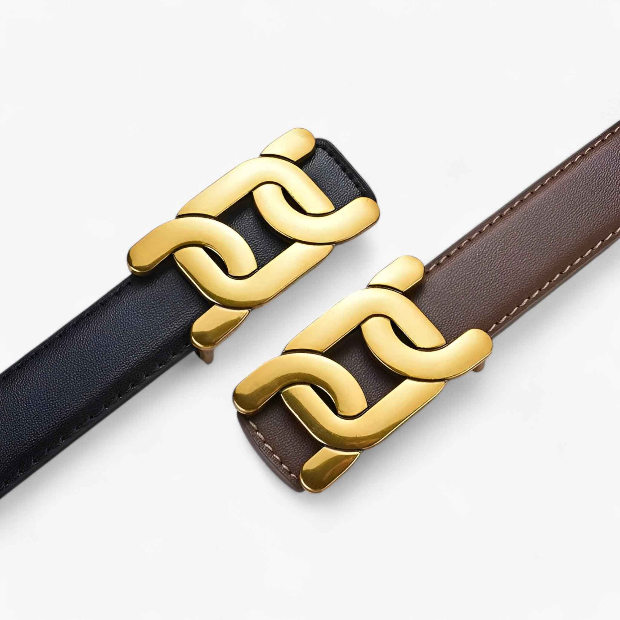 Retro Style Belt with Aluminium Buckle in a Slim 3cm Width