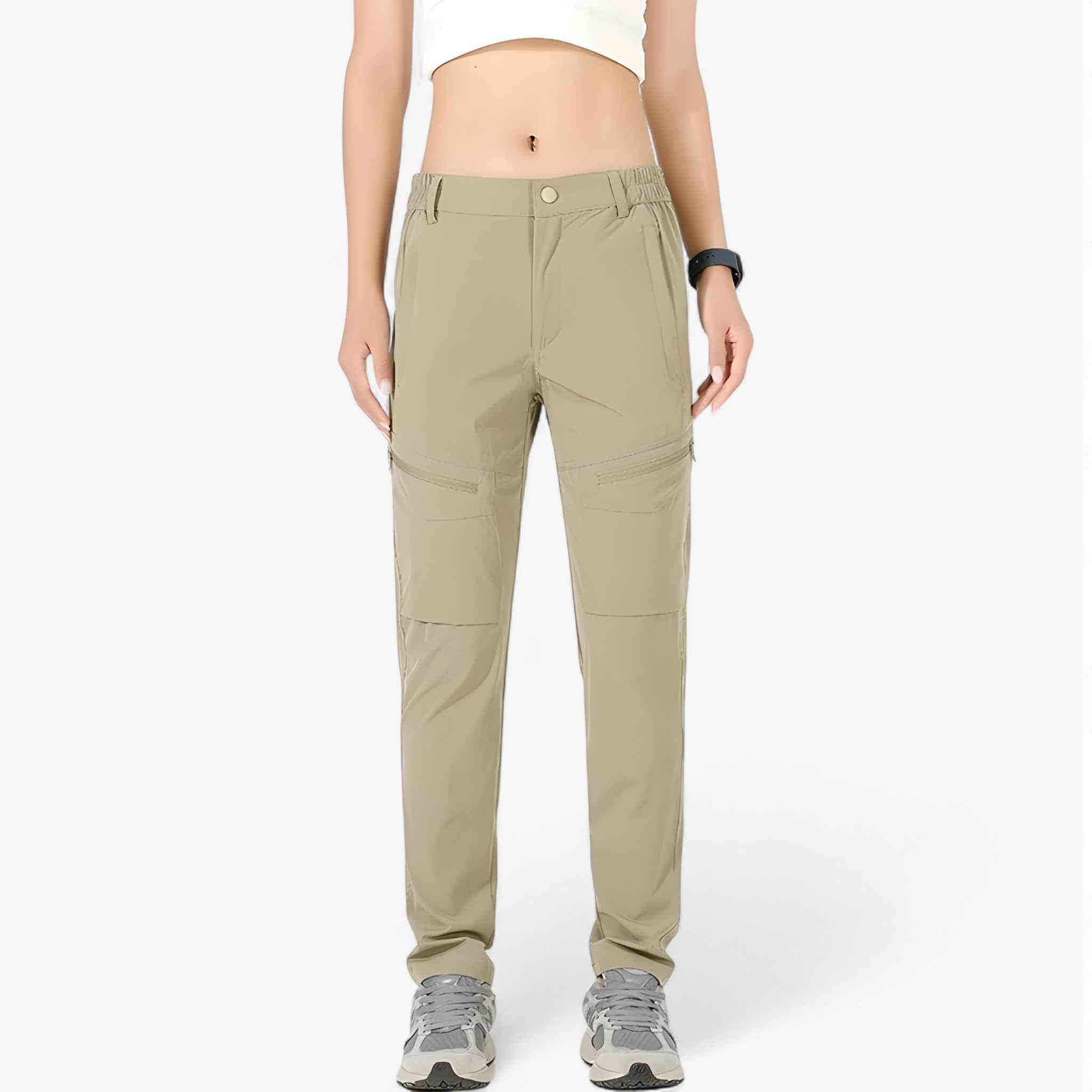 Sneldrogende outdoorbroek met elastische taille en UV-bescherming