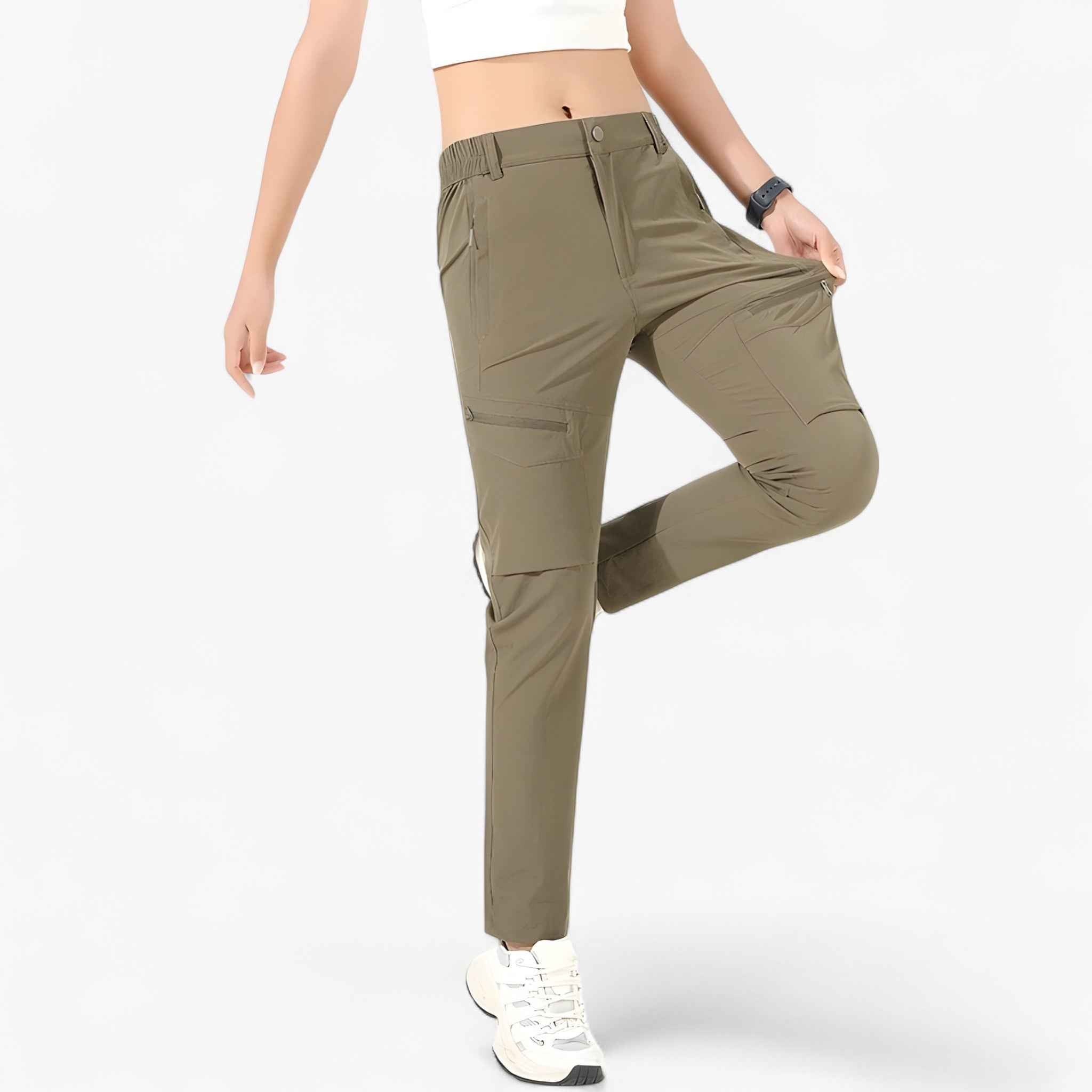 Sneldrogende outdoorbroek met elastische taille en UV-bescherming
