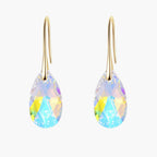 Teardrop Crystal Drop Earrings with a Silver Plated Finish