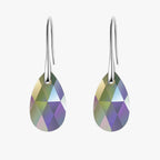 Teardrop Crystal Drop Earrings with a Silver Plated Finish