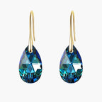 Teardrop Crystal Drop Earrings with a Silver Plated Finish