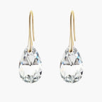 Teardrop Crystal Drop Earrings with a Silver Plated Finish