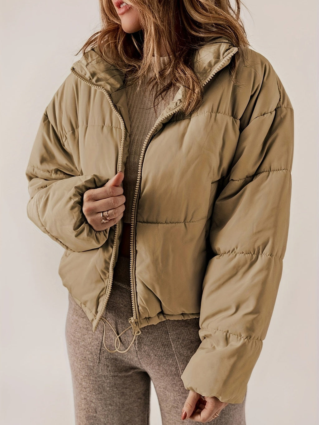Quilted Jacket with a Full Length Zip and Clean Modern Line