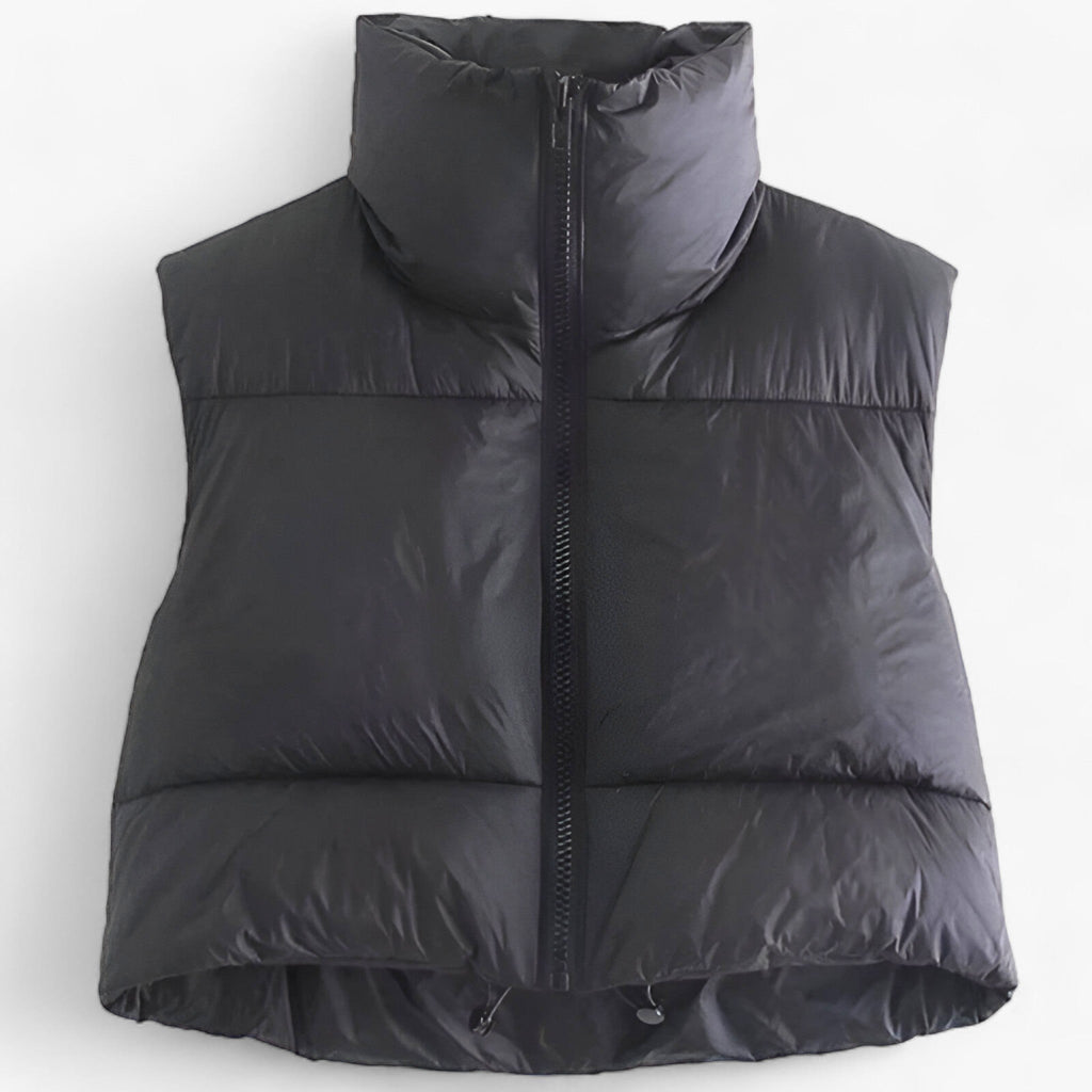 Lange gewatteerde bodywarmer met isolerende winterwarmte