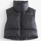 Lange gewatteerde bodywarmer met isolerende winterwarmte