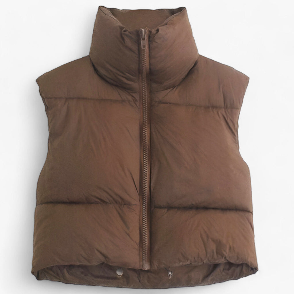 Lange gewatteerde bodywarmer met isolerende winterwarmte