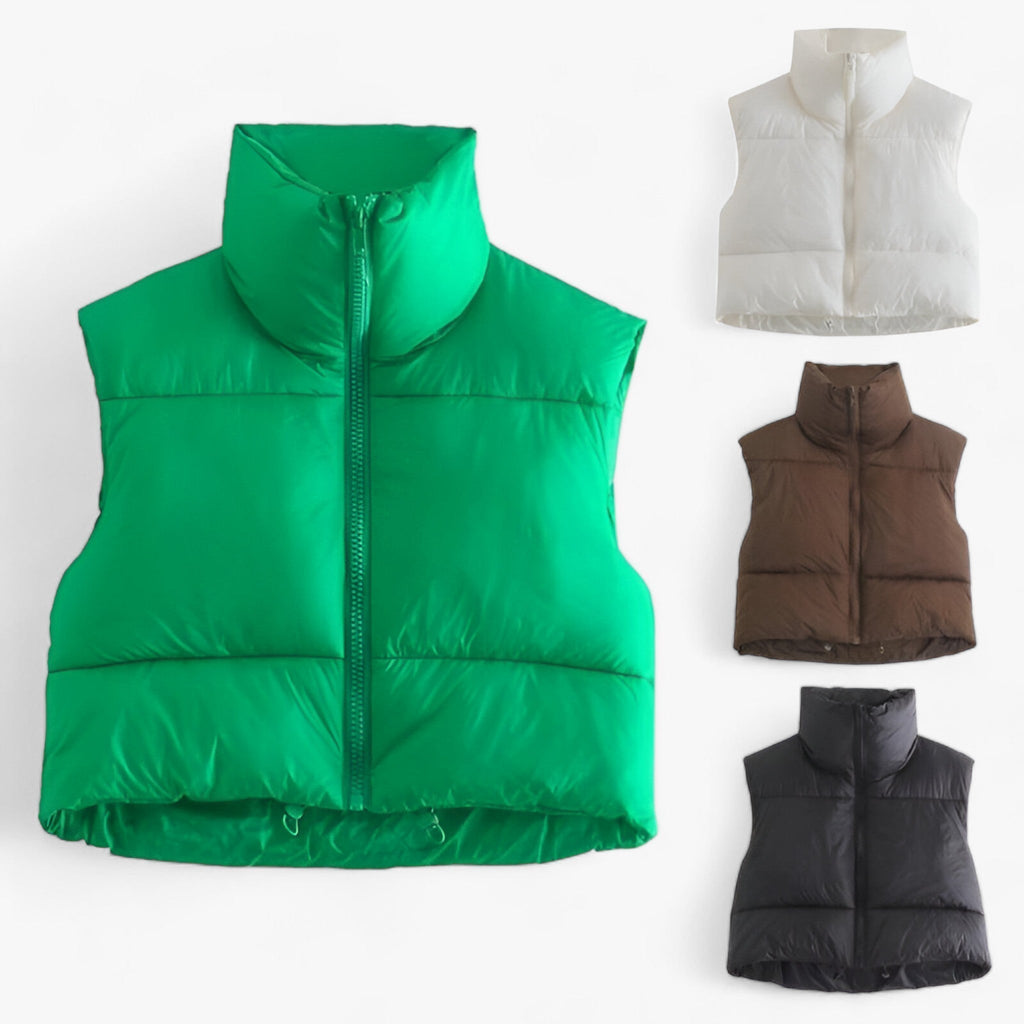 Lange gewatteerde bodywarmer met isolerende winterwarmte