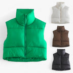 Lange gewatteerde bodywarmer met isolerende winterwarmte