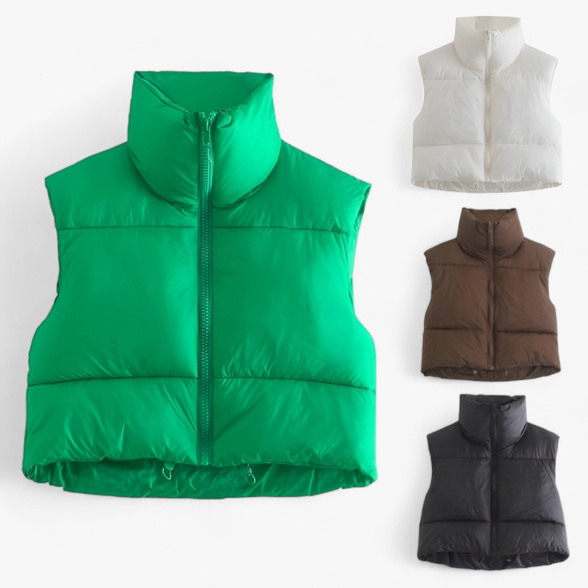 Lange gewatteerde bodywarmer met isolerende winterwarmte