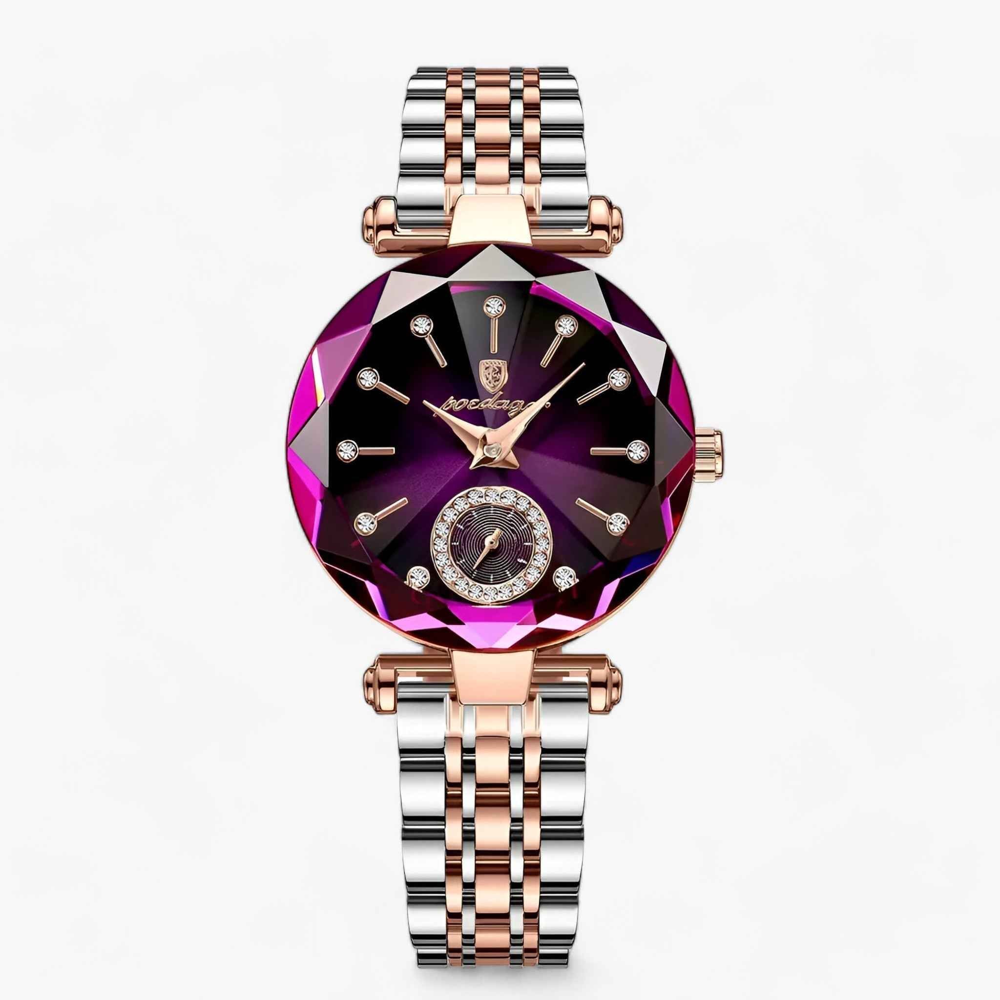 Stainless Steel Watch with Diamond Set Dial and Link Strap